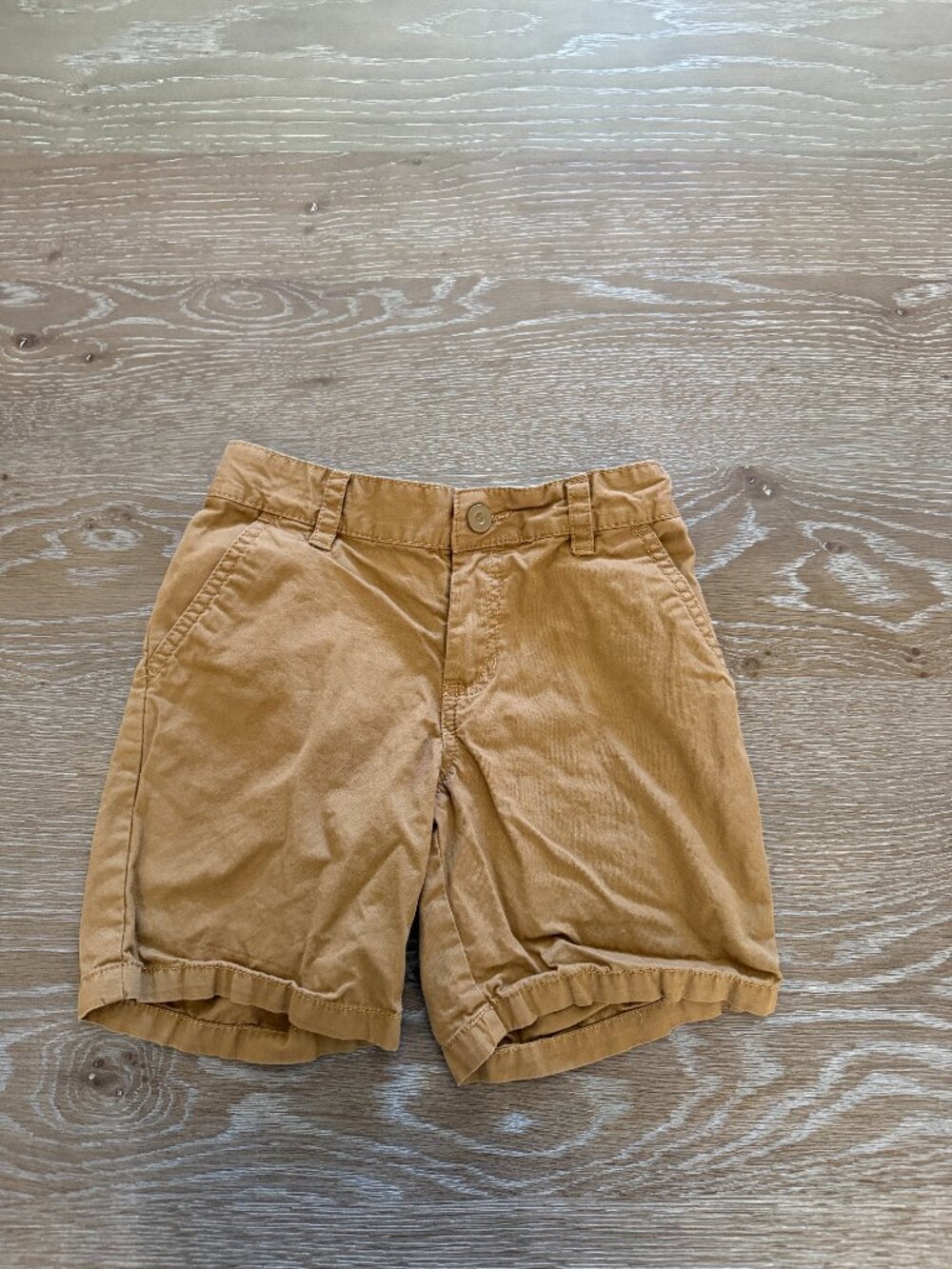 Boys Cat & Jack light brown chino khaki shorts adjustable waist size 7
